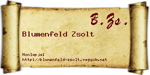 Blumenfeld Zsolt névjegykártya